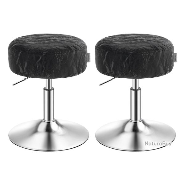 Lot de 2 tabourets de maquillage r�glables pivotants 38 x 45,5-57,5 cm assise ergonomique style mod
