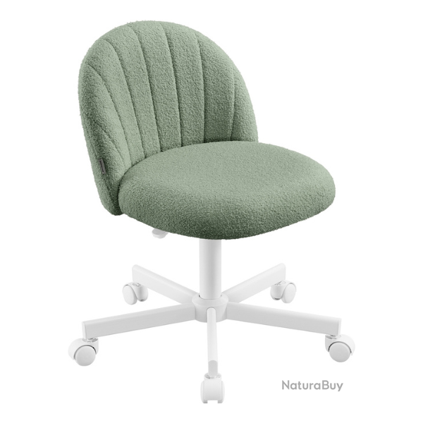 Chaise de bureau hauteur r�glable ergonomique 60 x 60 x 70,5-83,5 cm en tissu peluche vert 12_00127