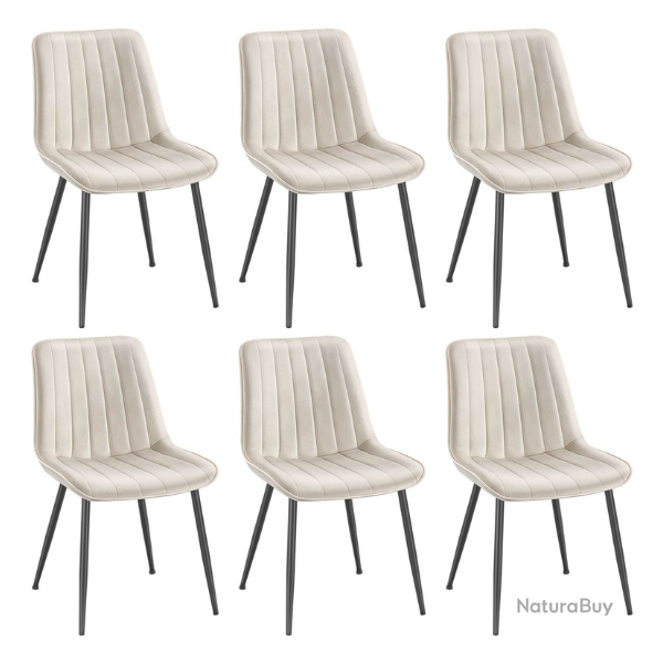 Lot de 6 chaises de salle � manger ergonomiques avec dossier 57 x 48 x 80 cm confort optimal style