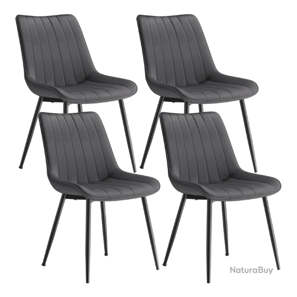 Lot de 4 chaises de salle � manger ergonomiques 57 x 48 x 80 cm capacit� 120 kg design moderne en p