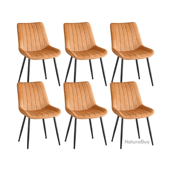 Lot de 6 chaises de salle � manger ergonomiques 57 x 48 x 80 cm confort optimal ambiance cosy en ac