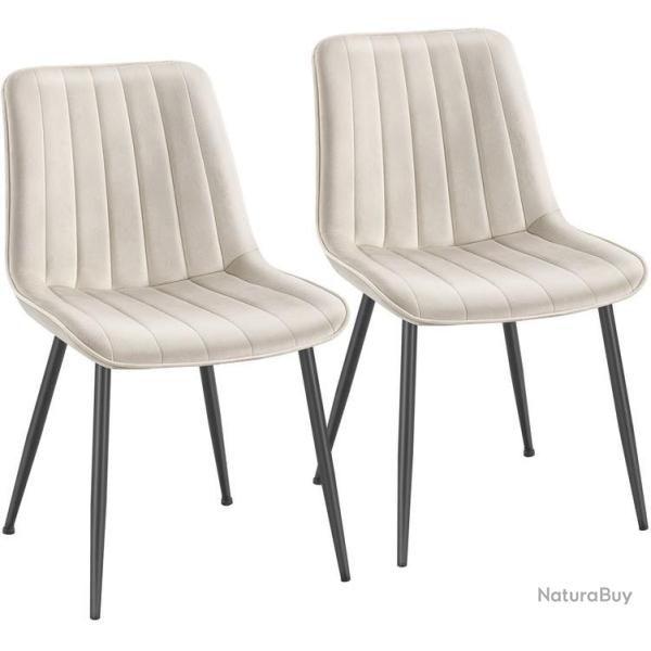 Lot de 2 chaises de salle � manger ergonomiques 57 x 48 x 80 cm confortables design moderne en poly