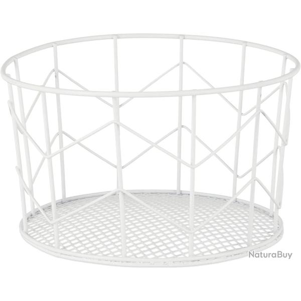 Corbeille panier � linge fil de fer 21,5 cm couleur blanc 13_0000827_2