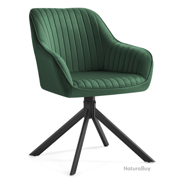 Chaise de salle � manger pivotante ergonomique 58 x 60 x 81,5 cm design moderne en velours vert 12_