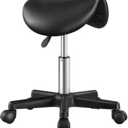 Tabouret ergonomique &agrave; roulettes r&eacute;glable hauteur 56 x 56 x 61 cm assise confortable style contempo