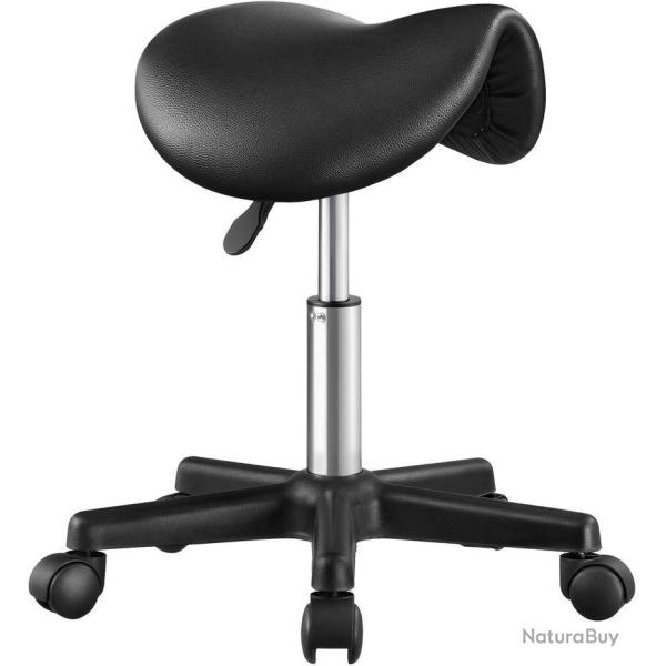 Tabouret ergonomique � roulettes r�glable hauteur 56 x 56 x 61 cm assise confortable style contempo