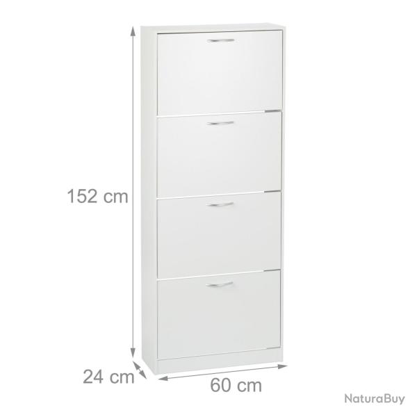 Meuble � chaussures rangement entr�e 116 x 60 x 24 cm tablette amovible design moderne en agglom�r�
