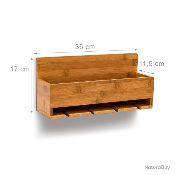 �tag�re � vin porte-verres rustique pratique 40 x 30 x 10 cm en bambou naturel 13_0003217