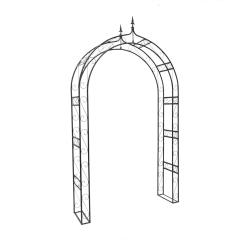 Arche &agrave; rosiers d&eacute;corative pour plantes grimpantes 200 x 100 x 50 cm en fer &eacute;poxy noir 13_0003265