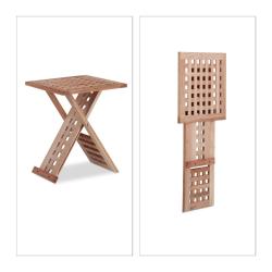 Table d'appoint pliante d&eacute;corative peu encombrante 60 x 40 x 40 cm en bois noyer 13_0003575