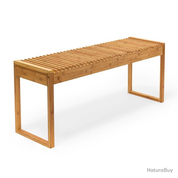 Banc en bambou naturel 120 x 30 x 45 cm confortable usage int�rieur ext�rieur ambiance cosy en bamb