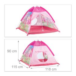 Tente de jeu rose motifs f&eacute;eriques int&eacute;rieur ext&eacute;rieur 120 x 120 x 130 cm montage simple ambiance l