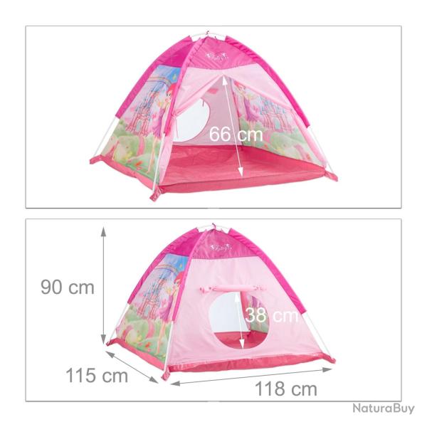 Tente de jeu rose motifs f�eriques int�rieur ext�rieur 120 x 120 x 130 cm montage simple ambiance l