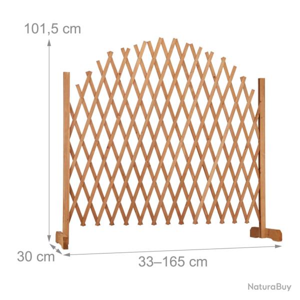 Treillis extensible pour plantes grimpantes jardin ajustable 200 x 150 cm en bois naturel 13_0003873