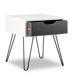 Table de chevet d&eacute;corative moderne avec tiroir 40 x 30 x 40 cm ambiance cosy finition mate en MDF g