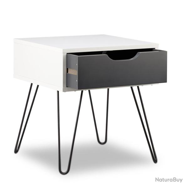 Table de chevet d�corative moderne avec tiroir 40 x 30 x 40 cm ambiance cosy finition mate en MDF g