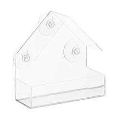 Mangeoire &agrave; oiseaux pour fen&ecirc;tre avec toit 25 x 15 x 10 cm observatoire pratique en plastique trans
