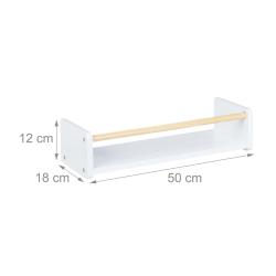 Lot de 3 &eacute;tag&egrave;res murales design sobre 80 x 20 x 15 cm parfaites pour livres jouets chambre enfant