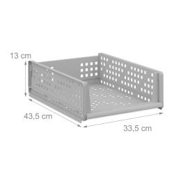 Lot de 3 bacs de rangement empilables pratiques pour v&ecirc;tements salle de bain 13 x 33,5 x 43,5 cm en