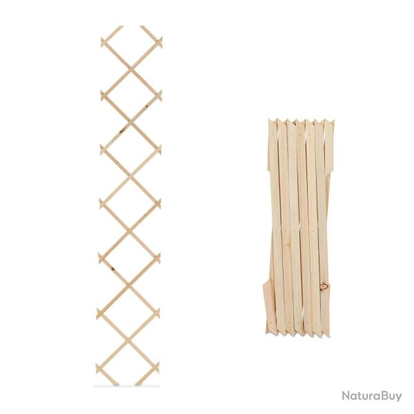 Lot de 3 tuteurs extensibles pour plantes grimpantes jardin 180 x 30 x 1 cm en bois de sapin nature