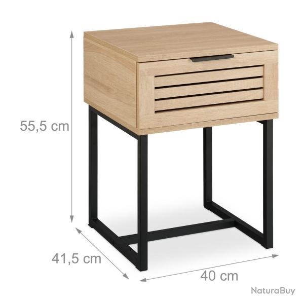 Table de chevet design moderne avec tiroir pratique 45 x 35 x 30 cm en bois blanc 13_0016904