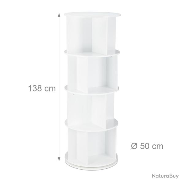 �tag�re rotative moderne 4 niveaux 12 compartiments pour rangement efficace salon bureau en MDF bla