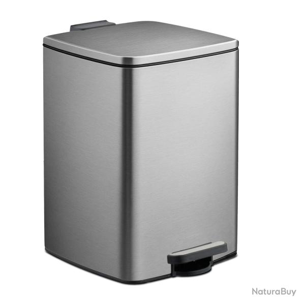 Poubelle de cuisine moderne grande capacit� 40 x 28 x 34 cm ouverture facile en m�tal gris 13_00170