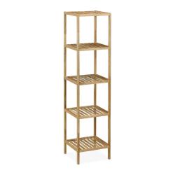 Etag&egrave;re murale compacte pratique salle de bain cuisine 113 x 35,5 x 35,5 cm en bois de noyer nature