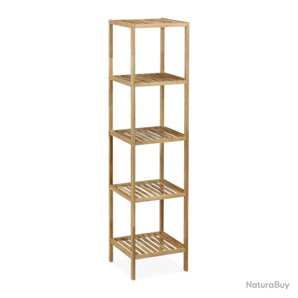 Etag�re murale compacte pratique salle de bain cuisine 113 x 35,5 x 35,5 cm en bois de noyer nature