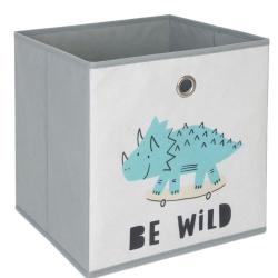 Lot de 3 bo&icirc;tes de rangement enfant pliantes 30 x 30 x 30 cm motifs animaux pratiques en tissu mult