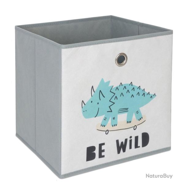 Lot de 3 bo�tes de rangement enfant pliantes 30 x 30 x 30 cm motifs animaux pratiques en tissu mult