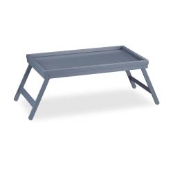 Lot de 1 plateau petit d&eacute;jeuner au lit pliable 60 x 40 x 5 cm pratique design &eacute;pur&eacute; en bambou gris