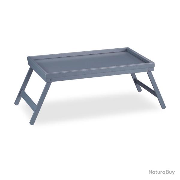 Lot de 1 plateau petit d�jeuner au lit pliable 60 x 40 x 5 cm pratique design �pur� en bambou gris