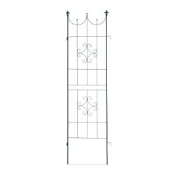 Lot de 2 treillis de jardin courb&eacute;s d&eacute;coratifs pour plantes grimpantes 180 x 50 x 1,5 cm en fer ver