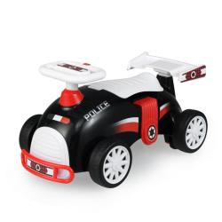Voiture &agrave; roulettes pour enfants 55 x 32 x 29 cm avec musique et rangement sous le si&egrave;ge en pp noir