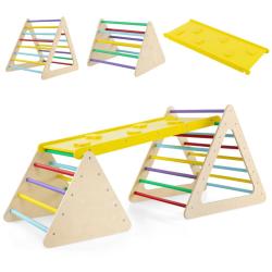 Lot de jeux d'escalade 3-en-1 pour enfants 110 x 48 x 7,5 cm structure stable usage int&eacute;rieur ext&eacute;r