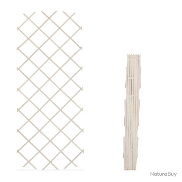 Lot de 3 tuteurs extensibles pour plantes grimpantes jardin terrasse 120 x 30 cm en bois de sapin n