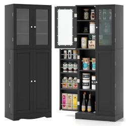 Vitrine en verre 60 x 31,5 x 161,5 cm solution de rangement moderne anti-basculement style scandina