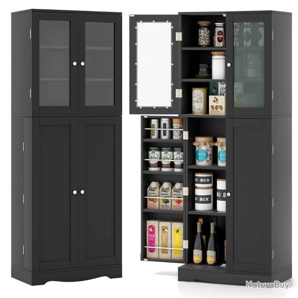 Vitrine en verre 60 x 31,5 x 161,5 cm solution de rangement moderne anti-basculement style scandina