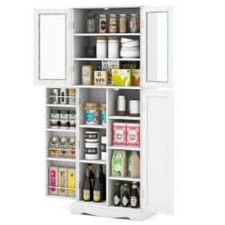 Vitrine en verre tremp&eacute; 60 x 31,5 x 161,5 cm solution de rangement moderne style scandinave en mdf