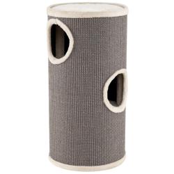 Condo pour chat &agrave; 4 niveaux 36 x 36 x 70 cm avec 3 cachettes confortables et tapis &agrave; griffer en boi
