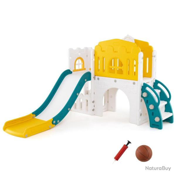 lot de 1 toboggan 9 en 1 pour tout-petits 176 x 138 x 102 cm forme ludique s�curit� am�lior�e ambia