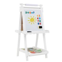 Chevalet pliable double face 55 x 66 x 106/116/126 cm avec hauteur r&eacute;glable rangement facile en MDF