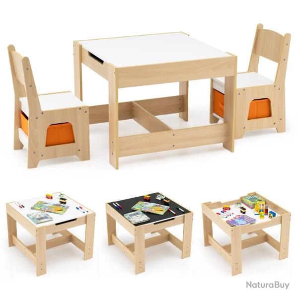 Lot de 1 table d'activit�s pour enfants 61,5 x 61,5 x 48,5 cm rangement pratique design ergonomique