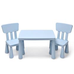 Lot de 1 table et 2 chaises pour enfants 76,5 x 54,5 x 49,5 cm assise ergonomique moderne en pp ble