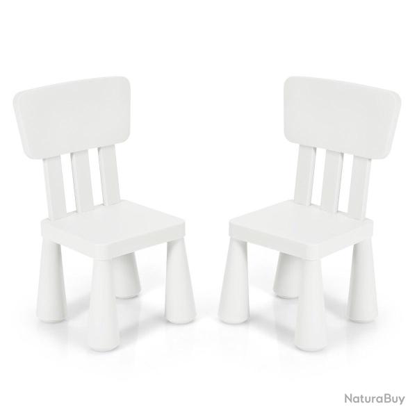 Lot de 1 table et 2 chaises pour enfants 76,5 x 54,5 x 49,5 cm assise ergonomique design moderne en