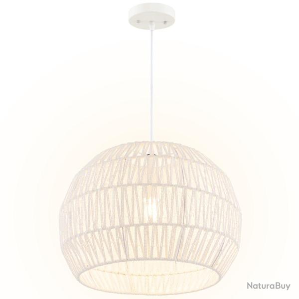 Suspension bambou r�glable 44 x 33 cm ambiance cosy ajustable en hauteur en papier beige 20_0020060
