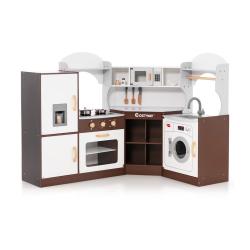 Lot de 1 jeu de cuisine d'angle pour enfants 28/32/40/42 x 29,5 x 94 cm avec effets sonores et lumi