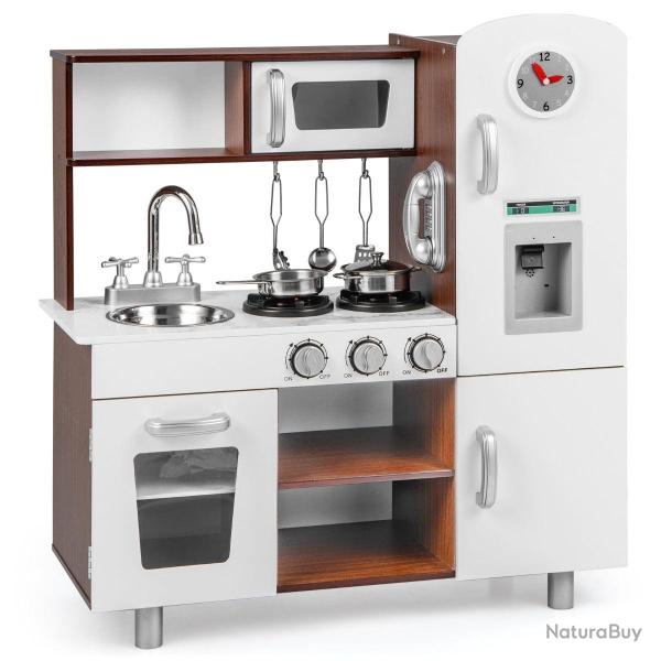 Lot de cuisine pour enfants 73 x 29 x 81 cm grand espace de rangement style moderne en MDF blanc et