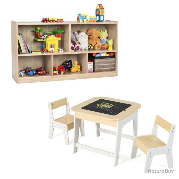 Ensemble de table et 2 chaises ergonomiques 60 x 60 x 49 cm rangement int�gr� design moderne en MDF